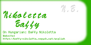 nikoletta baffy business card